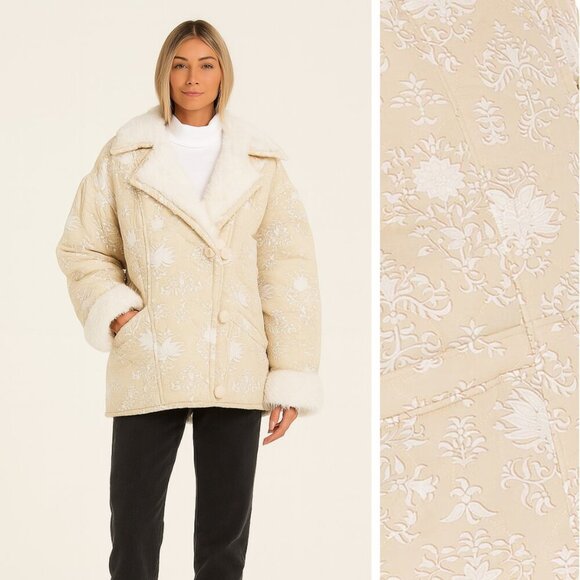 Tularosa Jackets & Blazers - NEW Tularosa Isobel Jacket Beige Ivory Jaipur Sherpa